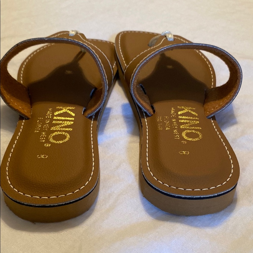 KINO Brown Leather Sandals with Marine Emblem - Picture 6 of 7